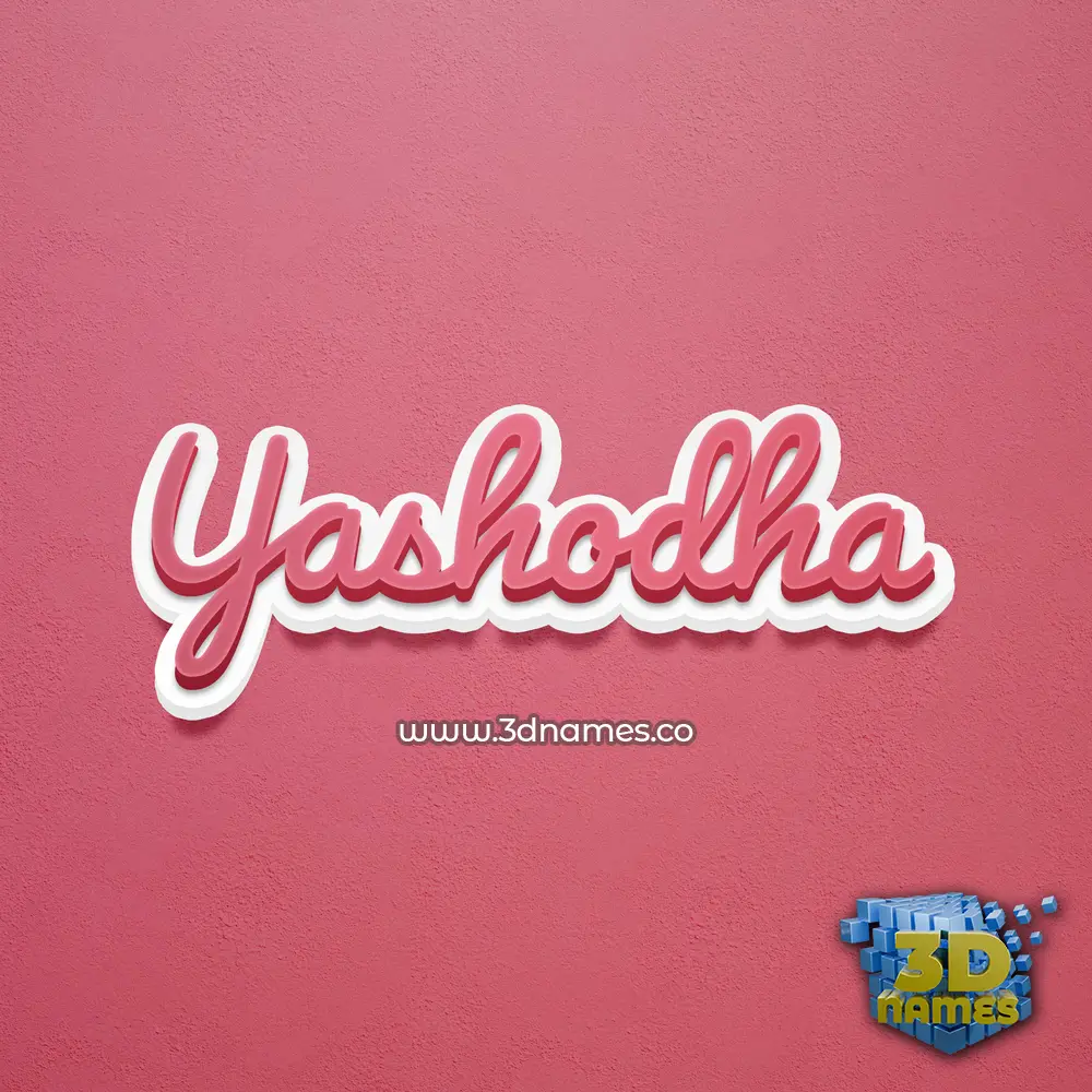 yashodha in Red Scribble style - 3D name wallpaper