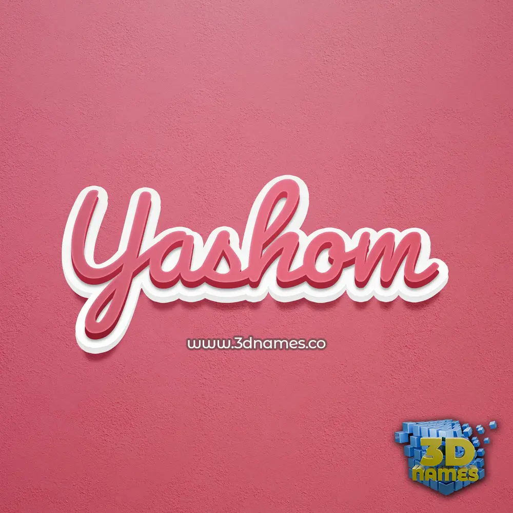 yashom in Red Scribble style - 3D name wallpaper
