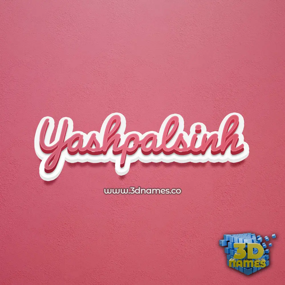 yashpalsinh in Red Scribble style - 3D name wallpaper
