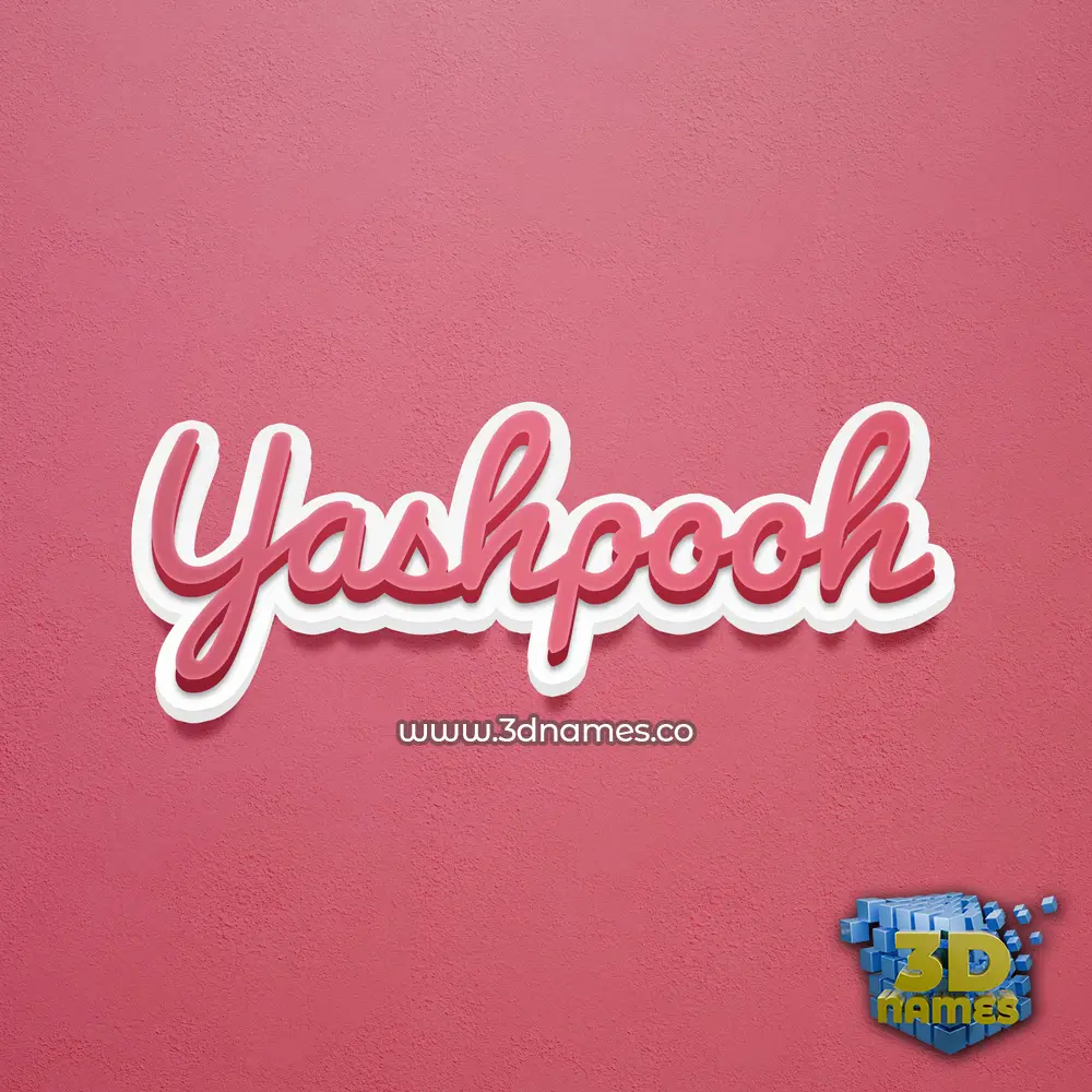 yashpooh in Red Scribble style - 3D name wallpaper