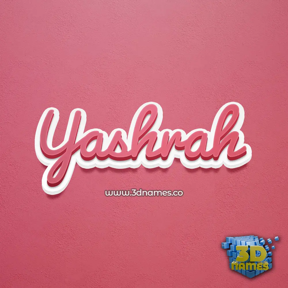 yashrah in Red Scribble style - 3D name wallpaper