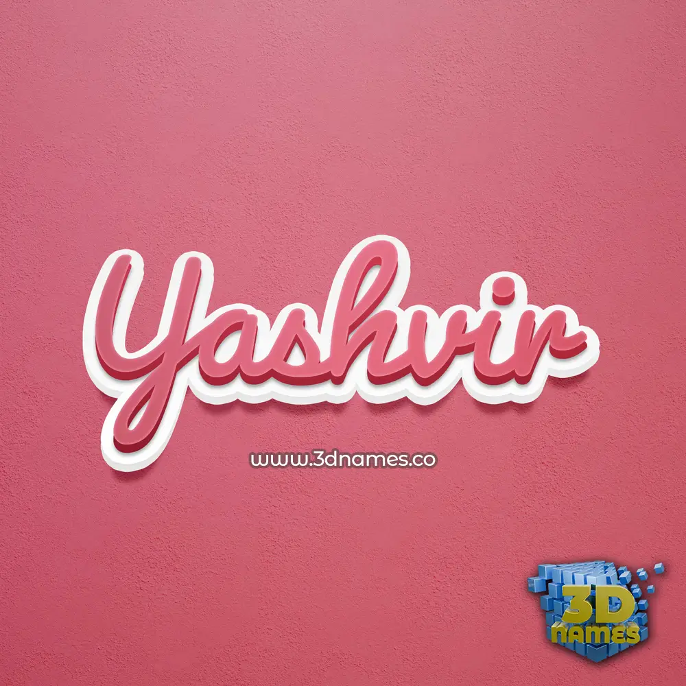 yashvir in Red Scribble style - 3D name wallpaper