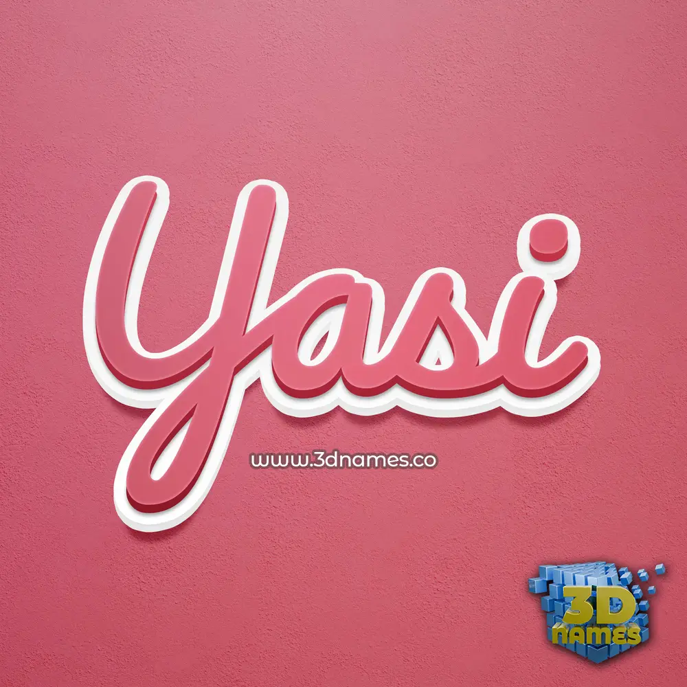yasi in Red Scribble style - 3D name wallpaper