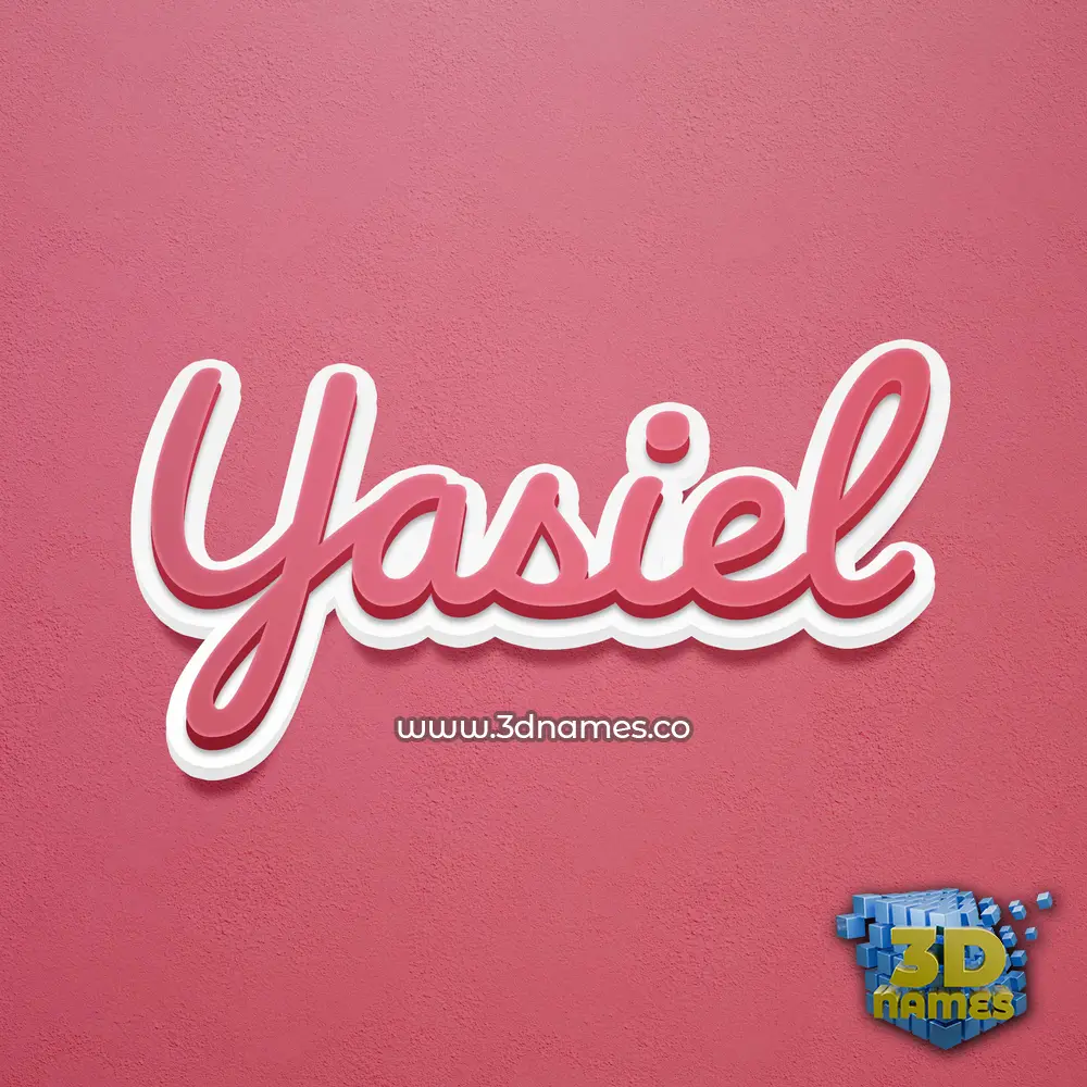 yasiel in Red Scribble style - 3D name wallpaper