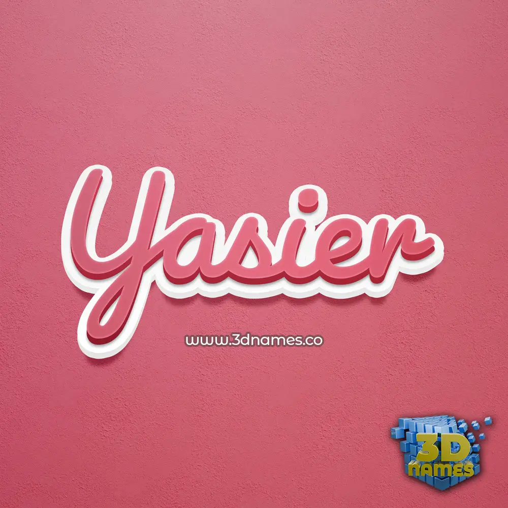 yasier in Red Scribble style - 3D name wallpaper