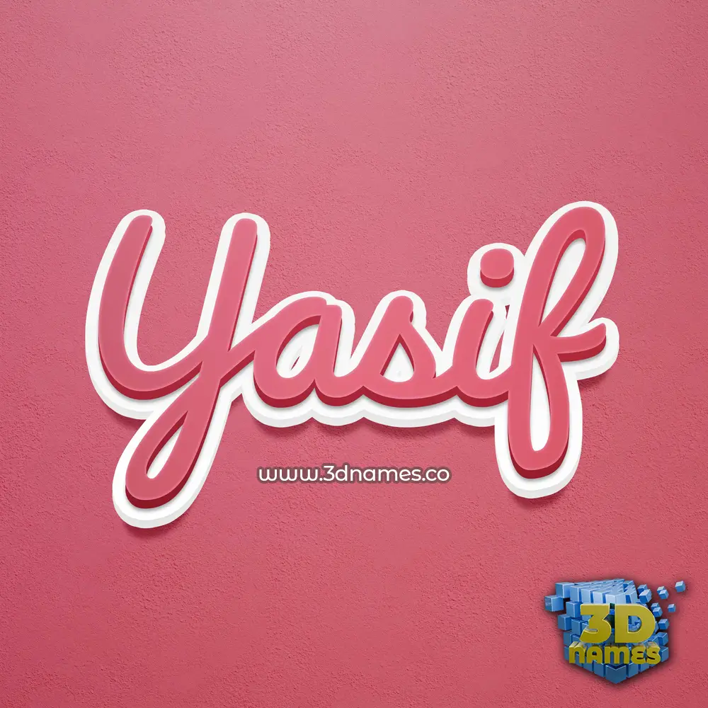 yasif in Red Scribble style - 3D name wallpaper
