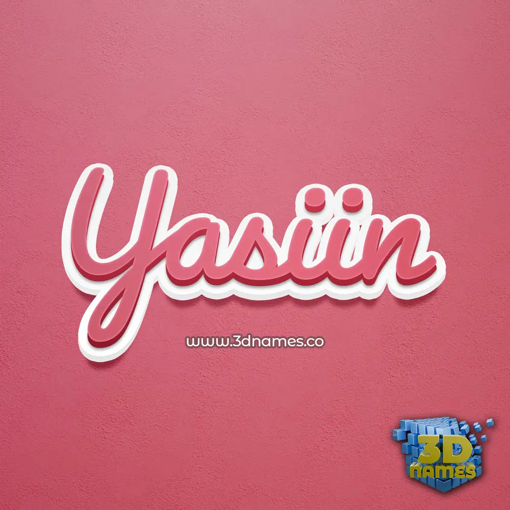 yasiin in Red Scribble style - 3D name wallpaper