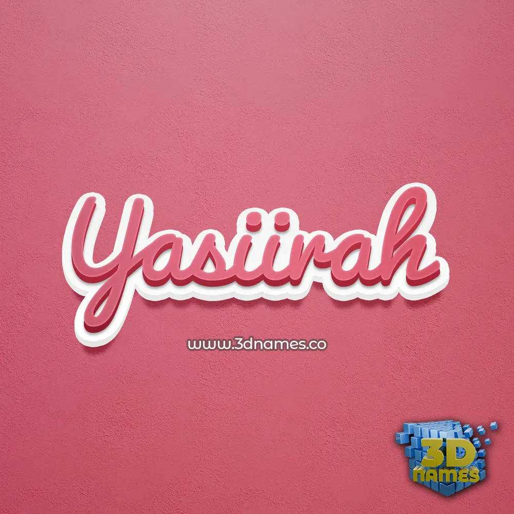 yasiirah in Red Scribble style - 3D name wallpaper