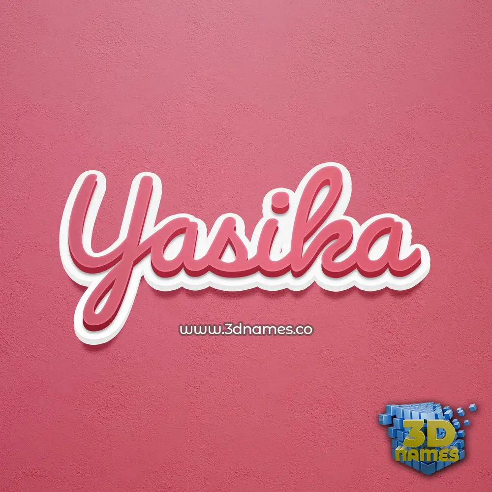 yasika in Red Scribble style - 3D name wallpaper