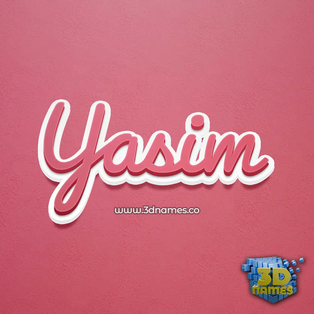 yasim in Red Scribble style - 3D name wallpaper