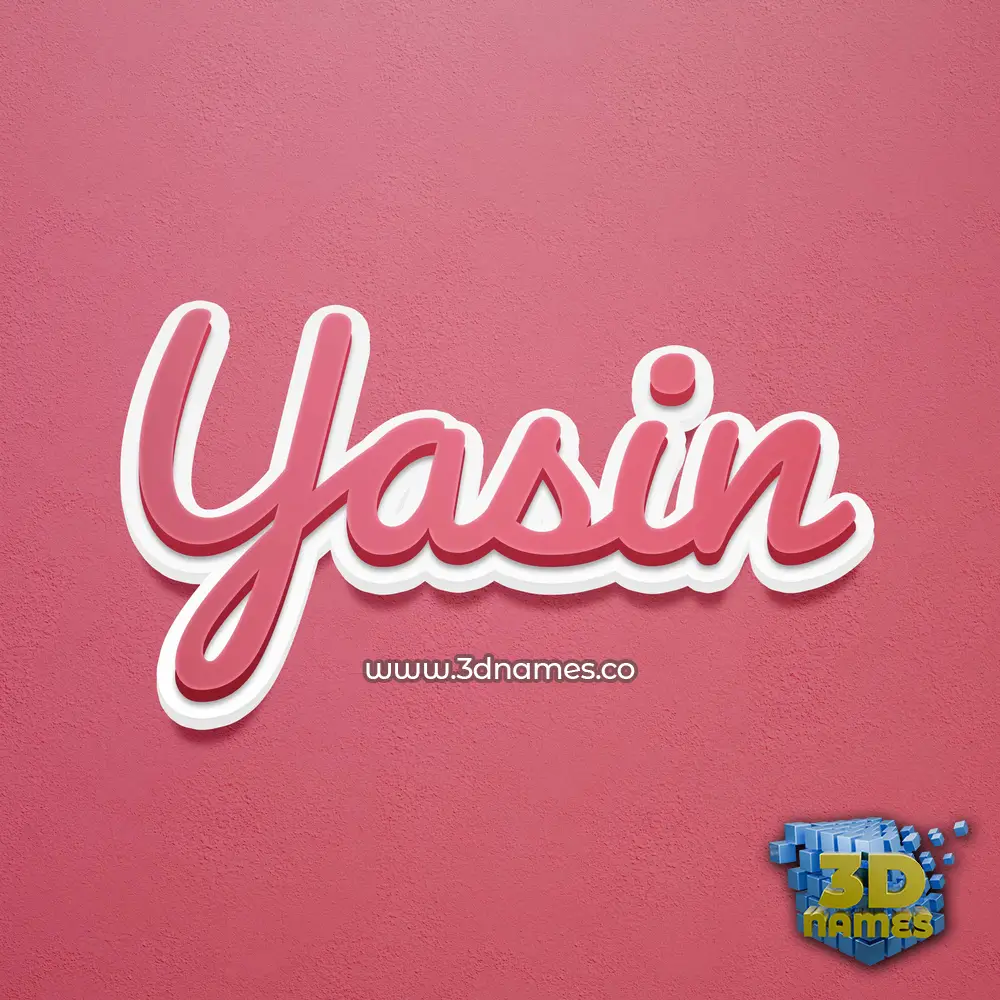 yasin in Red Scribble style - 3D name wallpaper