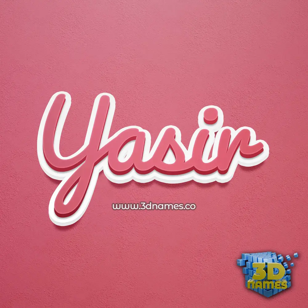 yasir in Red Scribble style - 3D name wallpaper