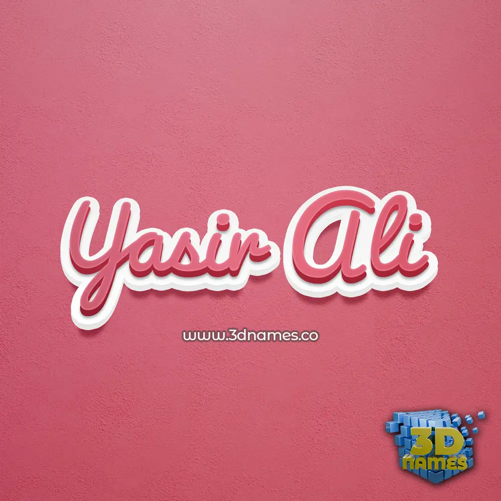 yasir ali in Red Scribble style - 3D name wallpaper