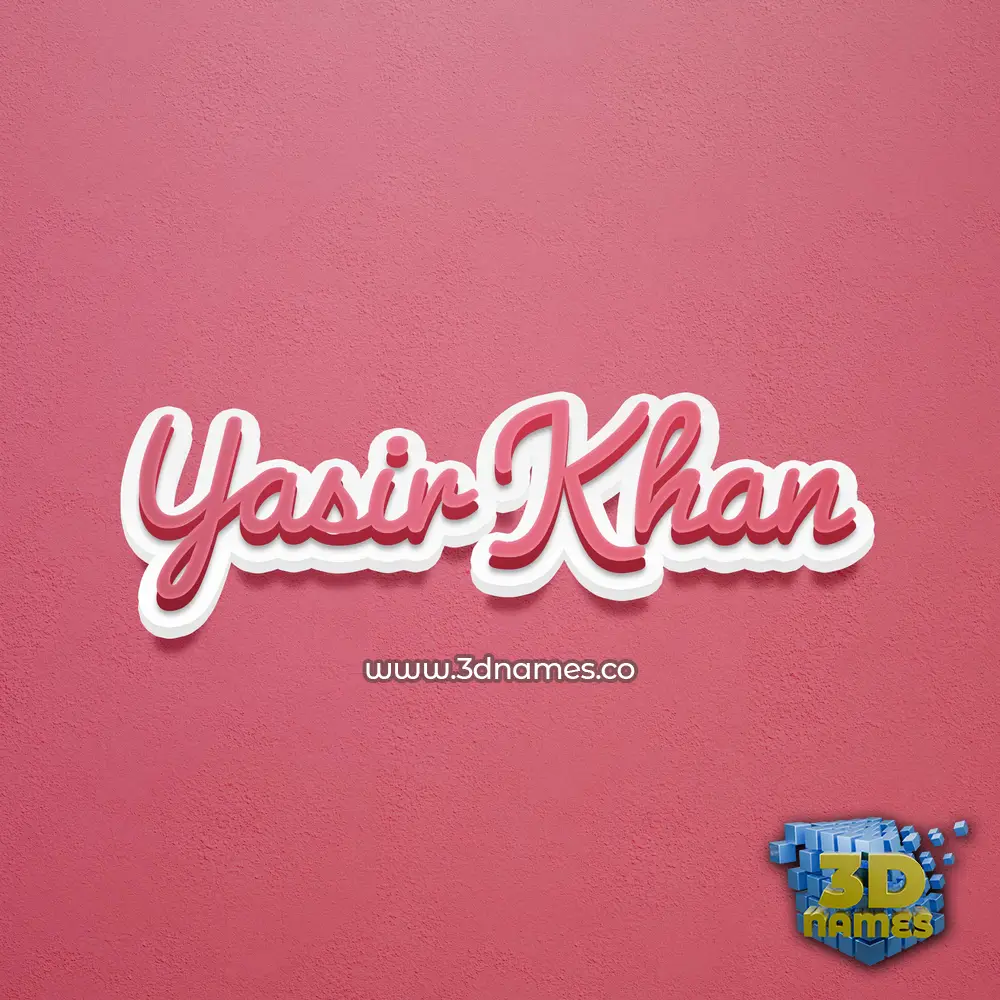 yasir khan in Red Scribble style - 3D name wallpaper