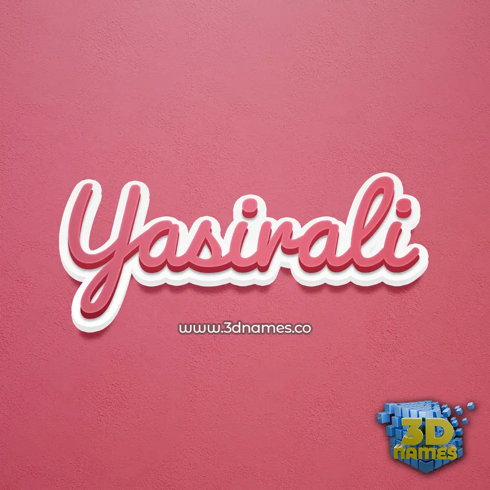 yasirali in Red Scribble style - 3D name wallpaper