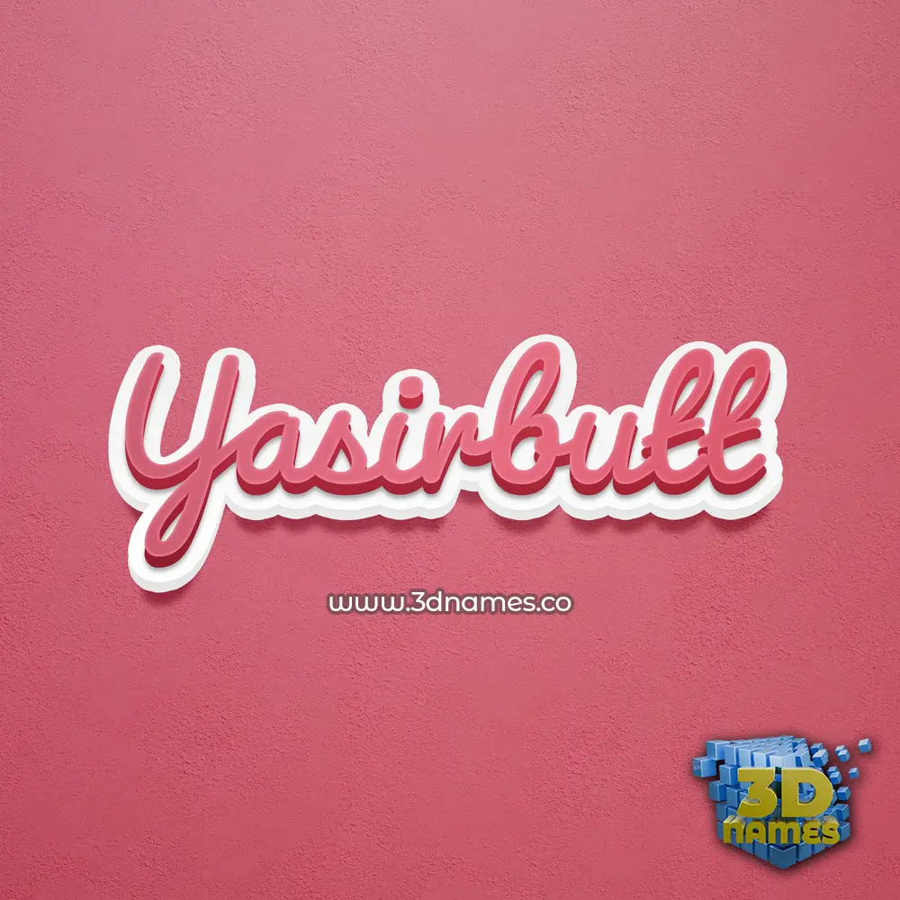 yasirbutt in Red Scribble style - 3D name wallpaper