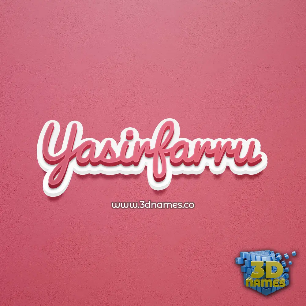yasirfarru in Red Scribble style - 3D name wallpaper