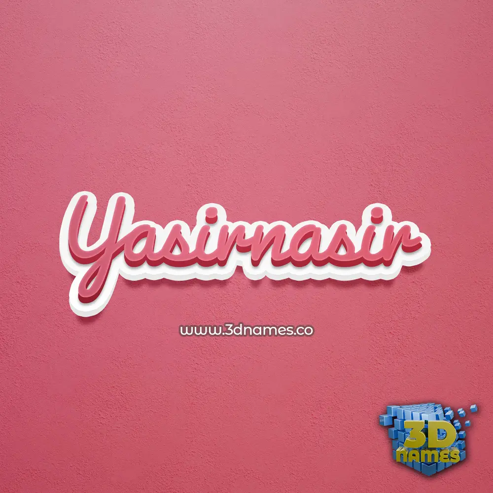 yasirnasir in Red Scribble style - 3D name wallpaper