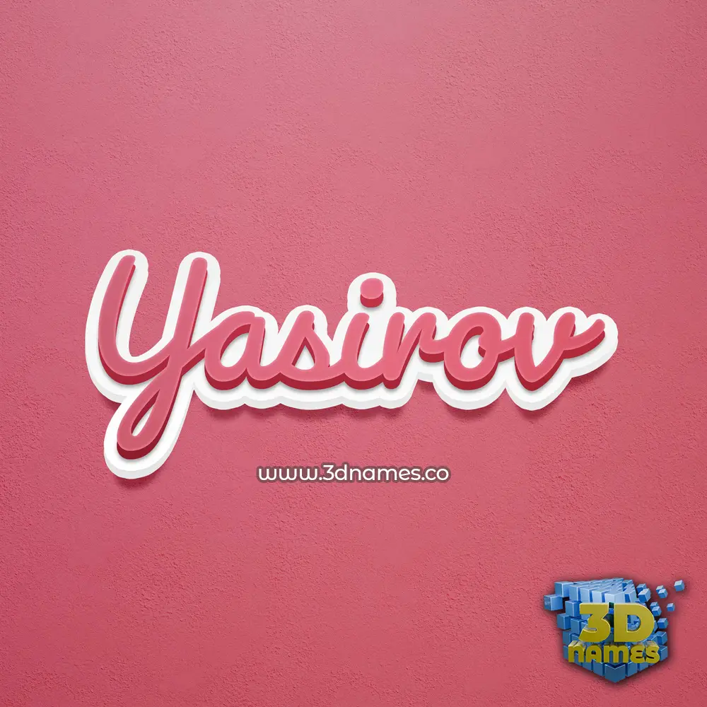 yasirov in Red Scribble style - 3D name wallpaper