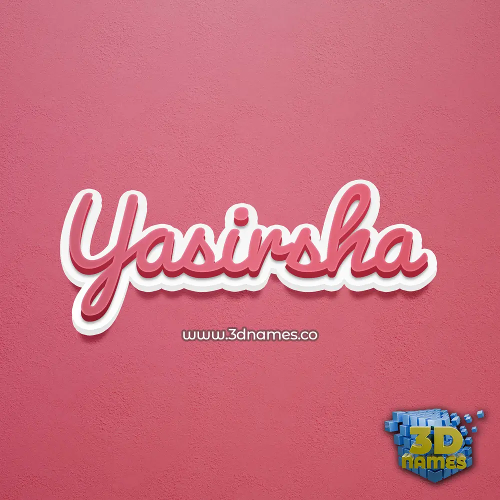 yasirsha in Red Scribble style - 3D name wallpaper