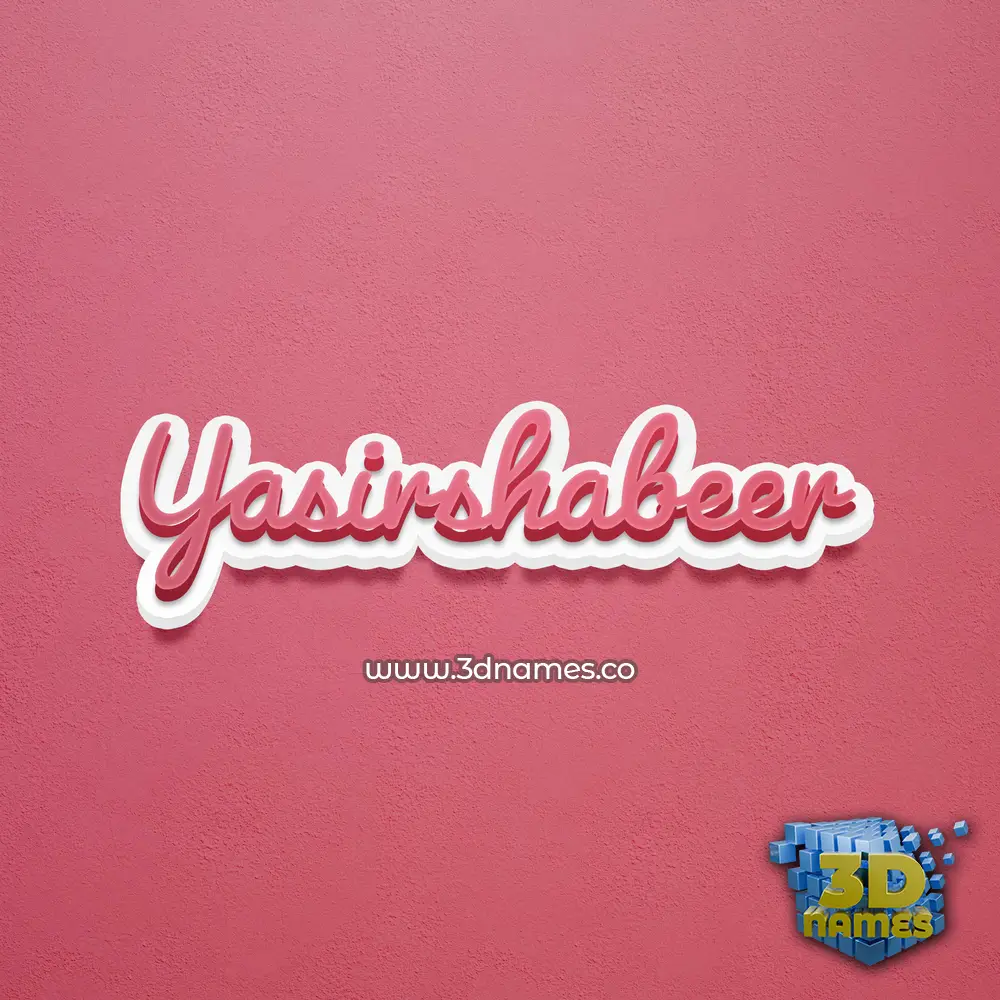 yasirshabeer in Red Scribble style - 3D name wallpaper