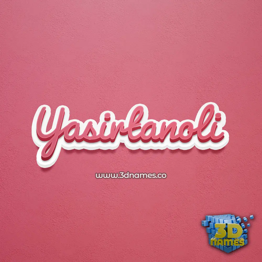 yasirtanoli in Red Scribble style - 3D name wallpaper
