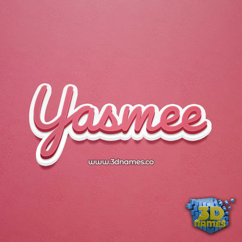 yasmee in Red Scribble style - 3D name wallpaper