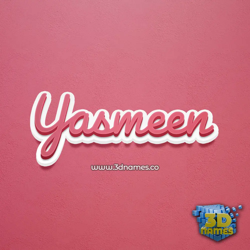 yasmeen in Red Scribble style - 3D name wallpaper