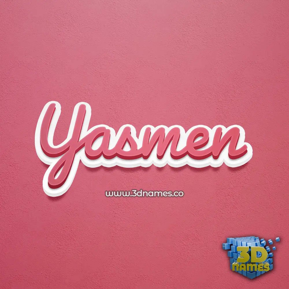 yasmen in Red Scribble style - 3D name wallpaper