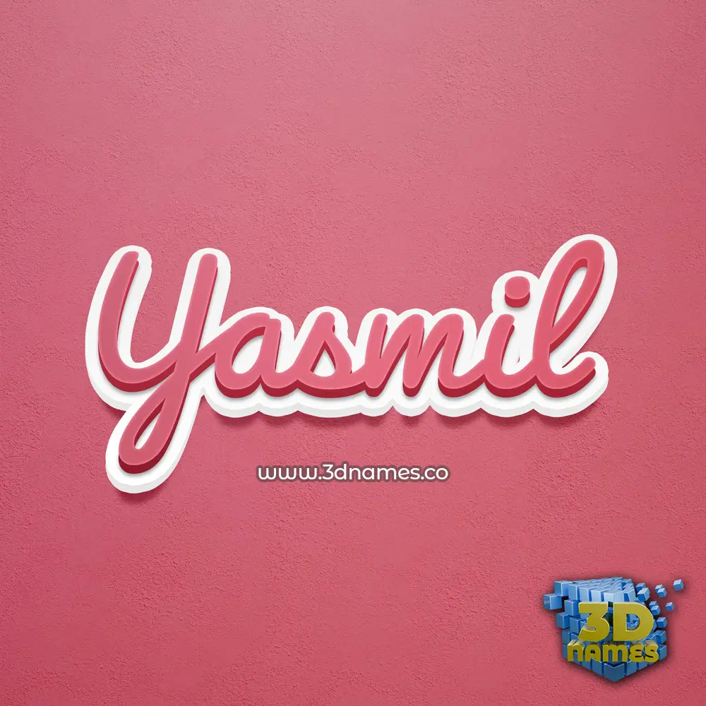 yasmil in Red Scribble style - 3D name wallpaper