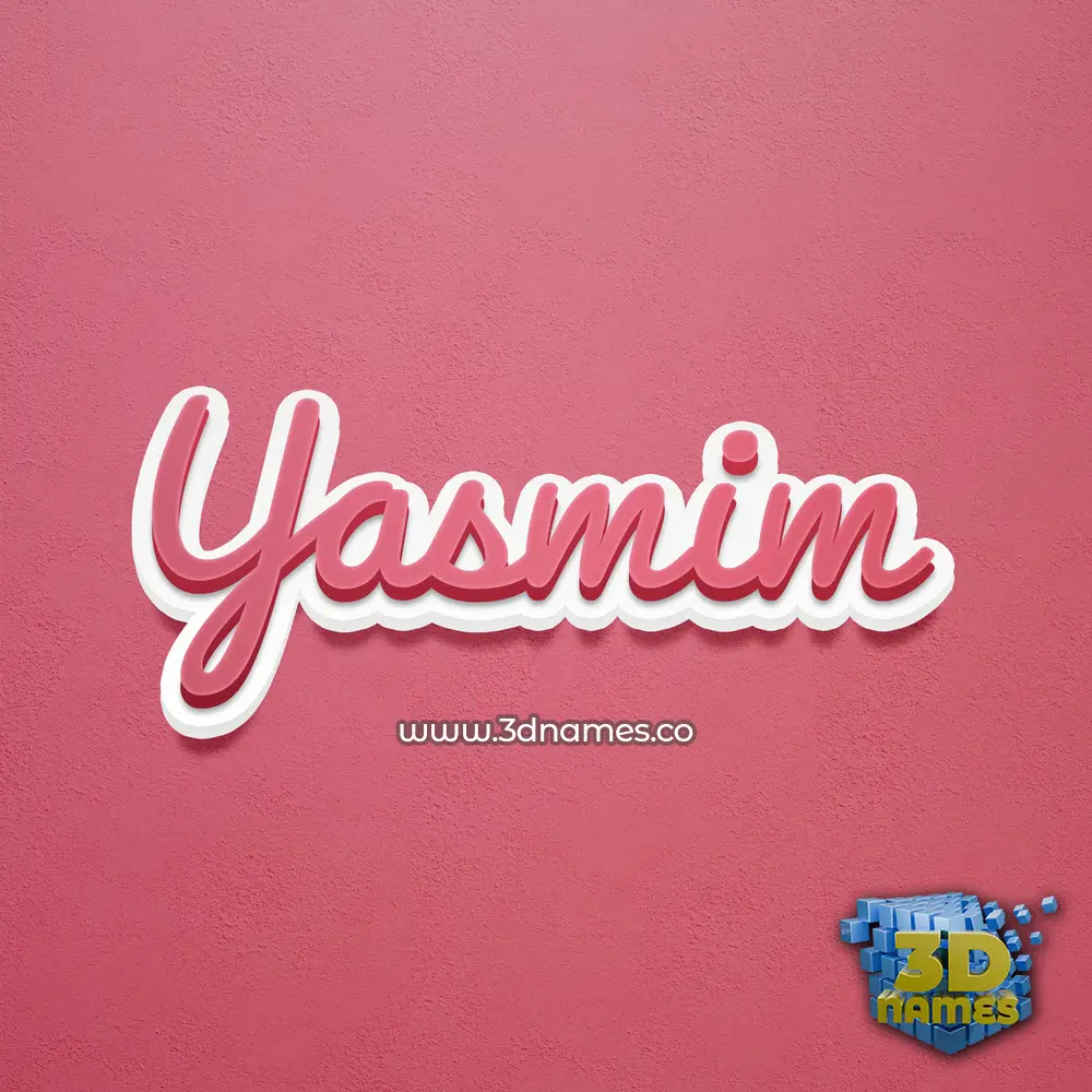 yasmim in Red Scribble style - 3D name wallpaper