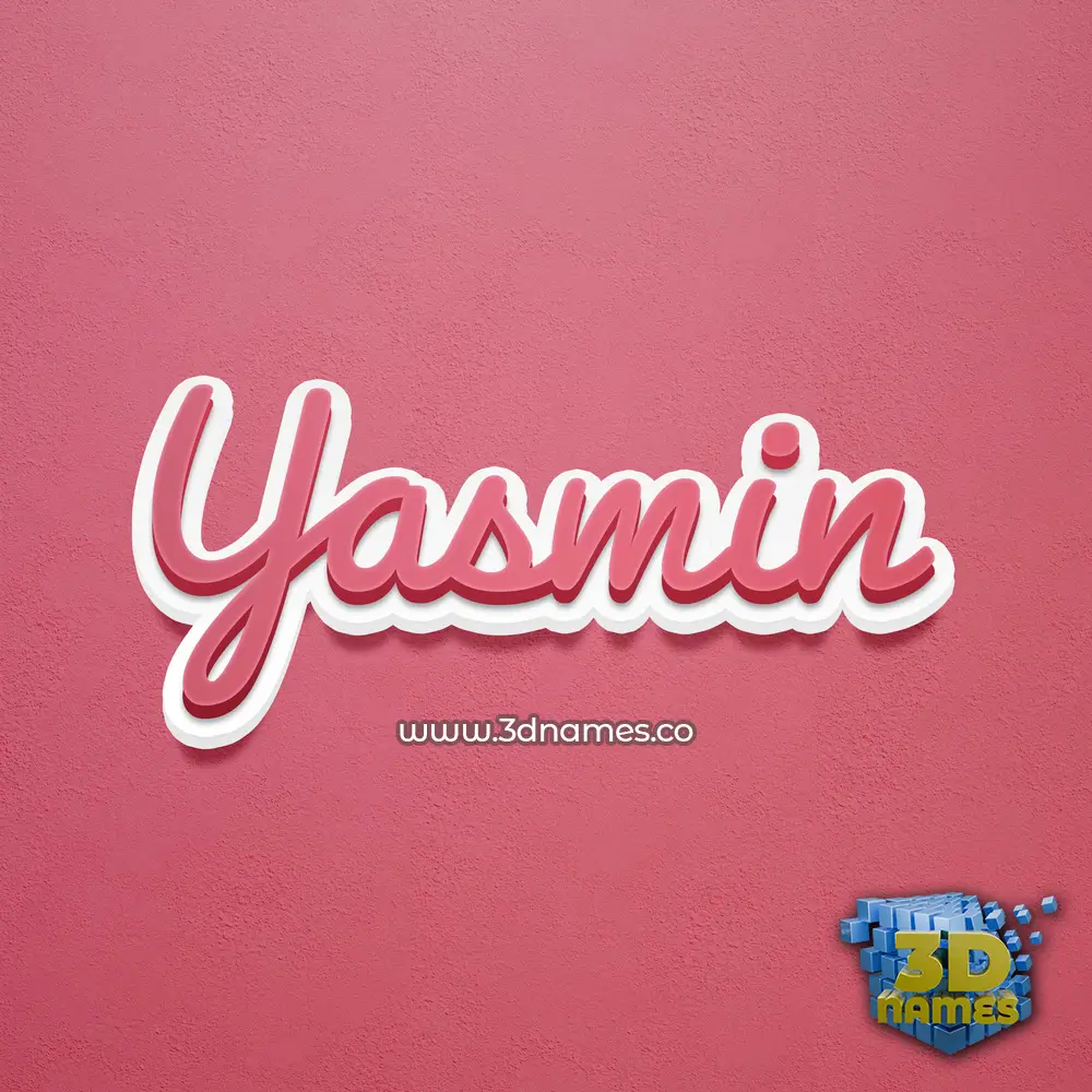 yasmin in Red Scribble style - 3D name wallpaper