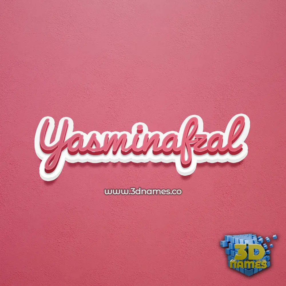 yasminafzal in Red Scribble style - 3D name wallpaper
