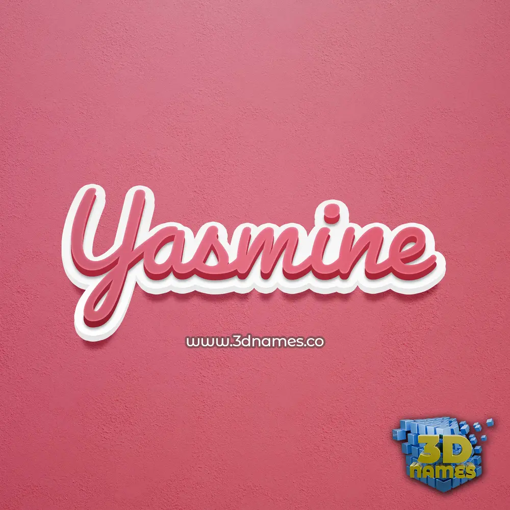 yasmine in Red Scribble style - 3D name wallpaper