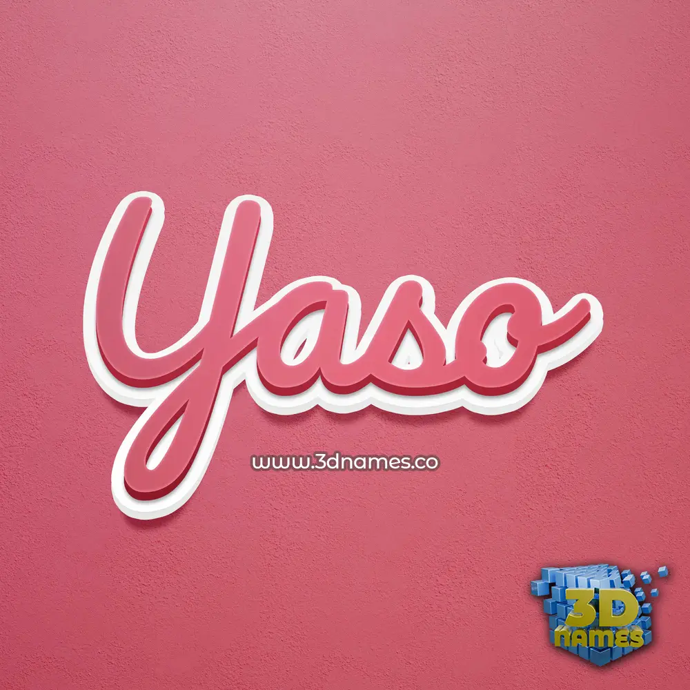 yaso in Red Scribble style - 3D name wallpaper