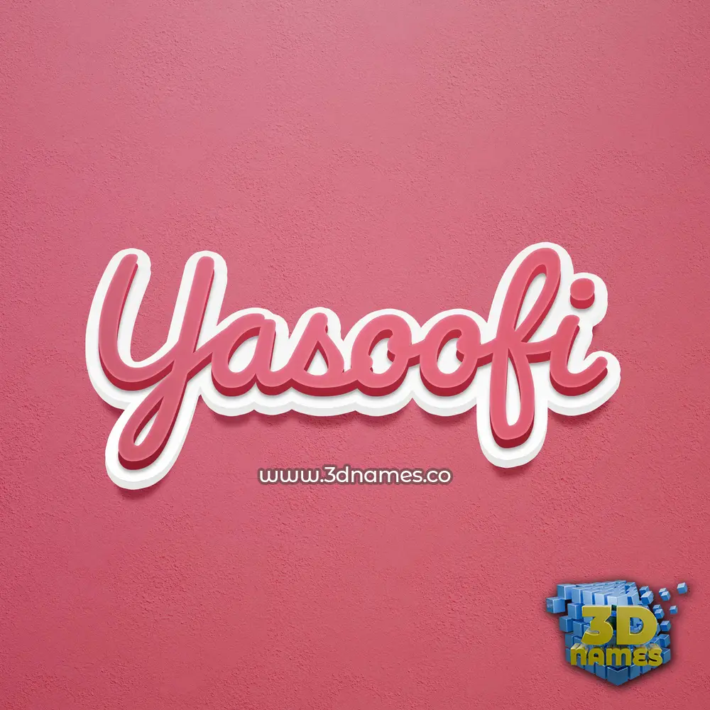 yasoofi in Red Scribble style - 3D name wallpaper