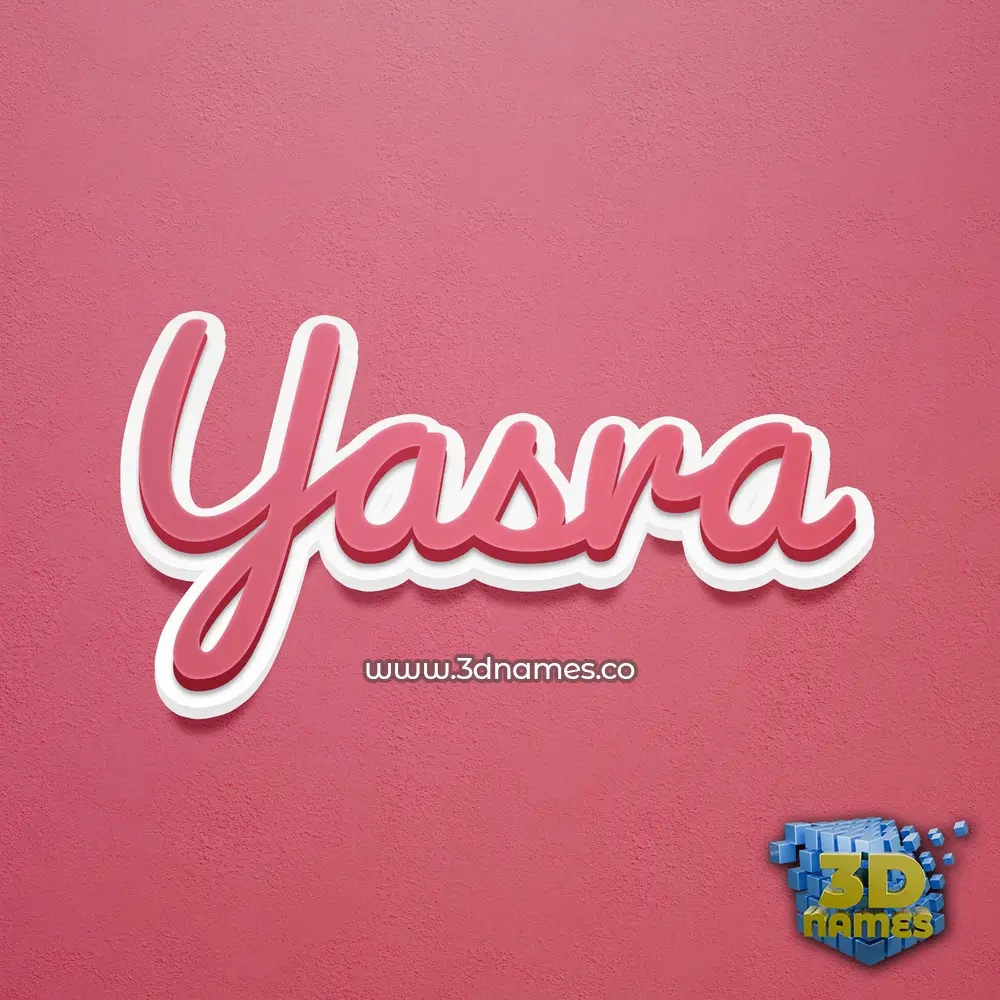 yasra in Red Scribble style - 3D name wallpaper