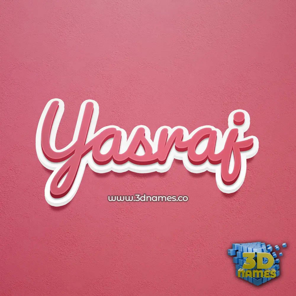 yasraj in Red Scribble style - 3D name wallpaper