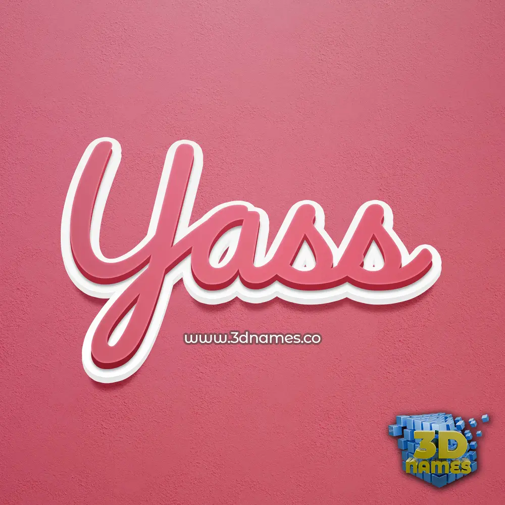yass in Red Scribble style - 3D name wallpaper