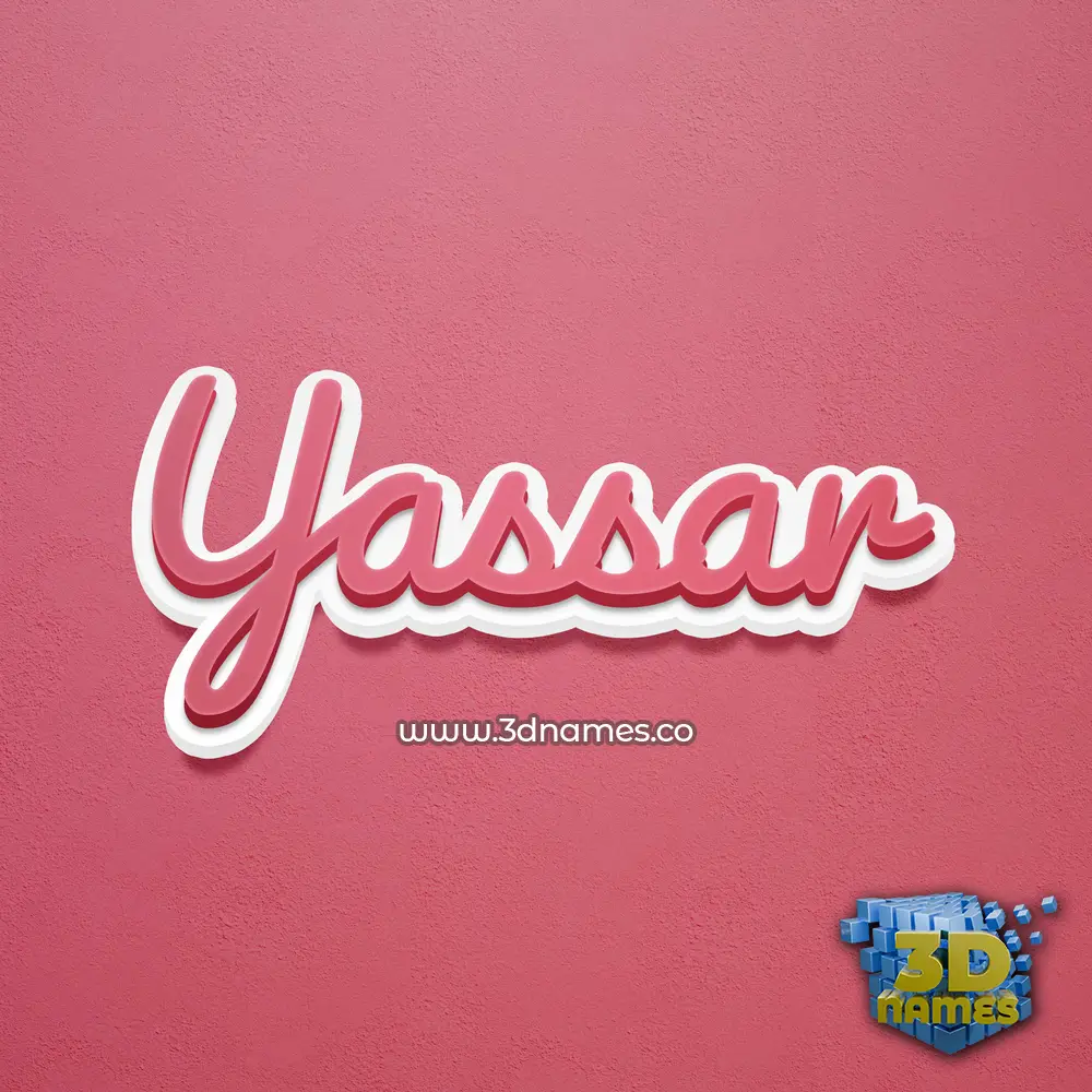 yassar in Red Scribble style - 3D name wallpaper