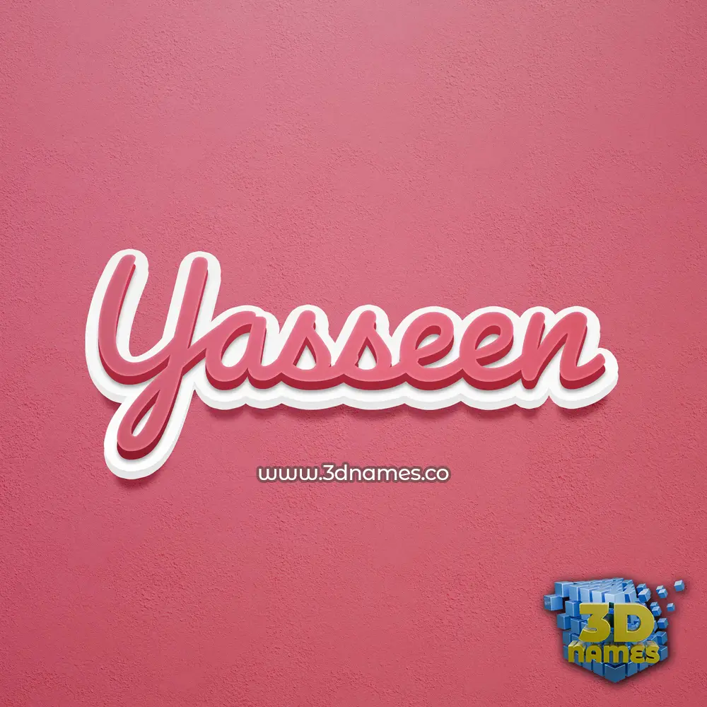 yasseen in Red Scribble style - 3D name wallpaper