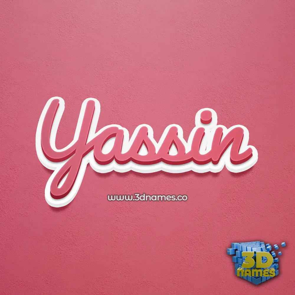 yassin in Red Scribble style - 3D name wallpaper