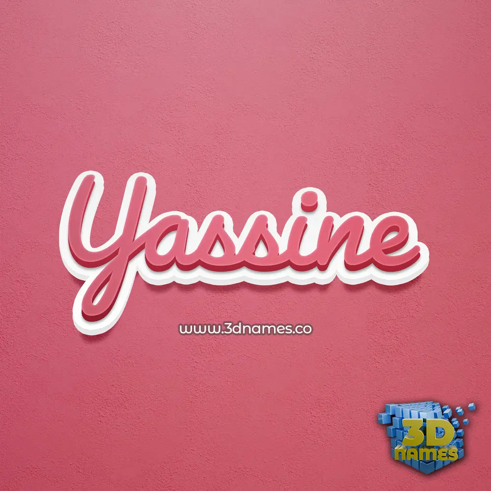 yassine in Red Scribble style - 3D name wallpaper