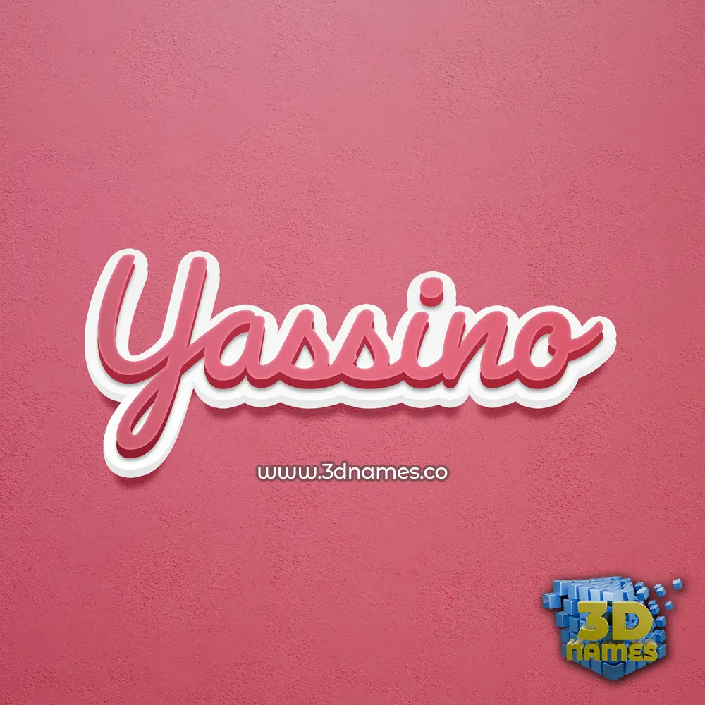 yassino in Red Scribble style - 3D name wallpaper