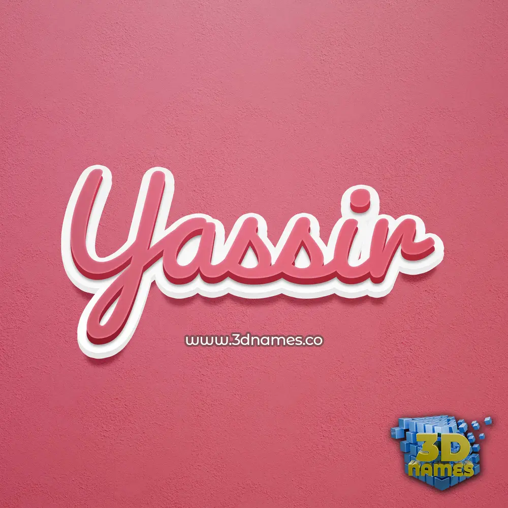 yassir in Red Scribble style - 3D name wallpaper