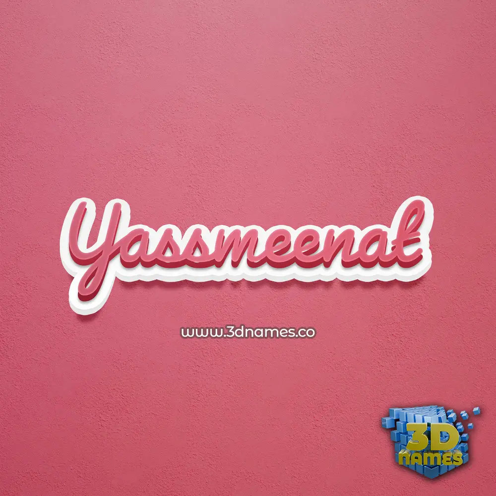 yassmeenat in Red Scribble style - 3D name wallpaper