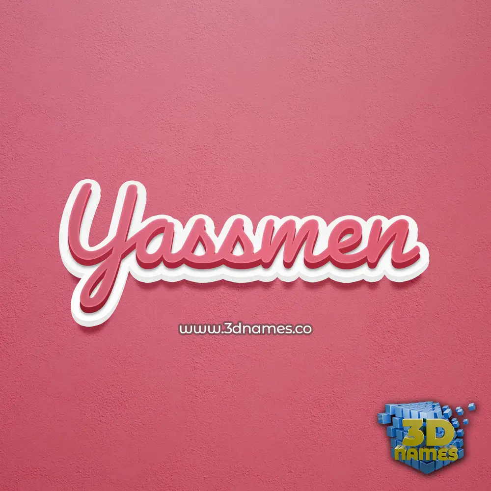 yassmen in Red Scribble style - 3D name wallpaper