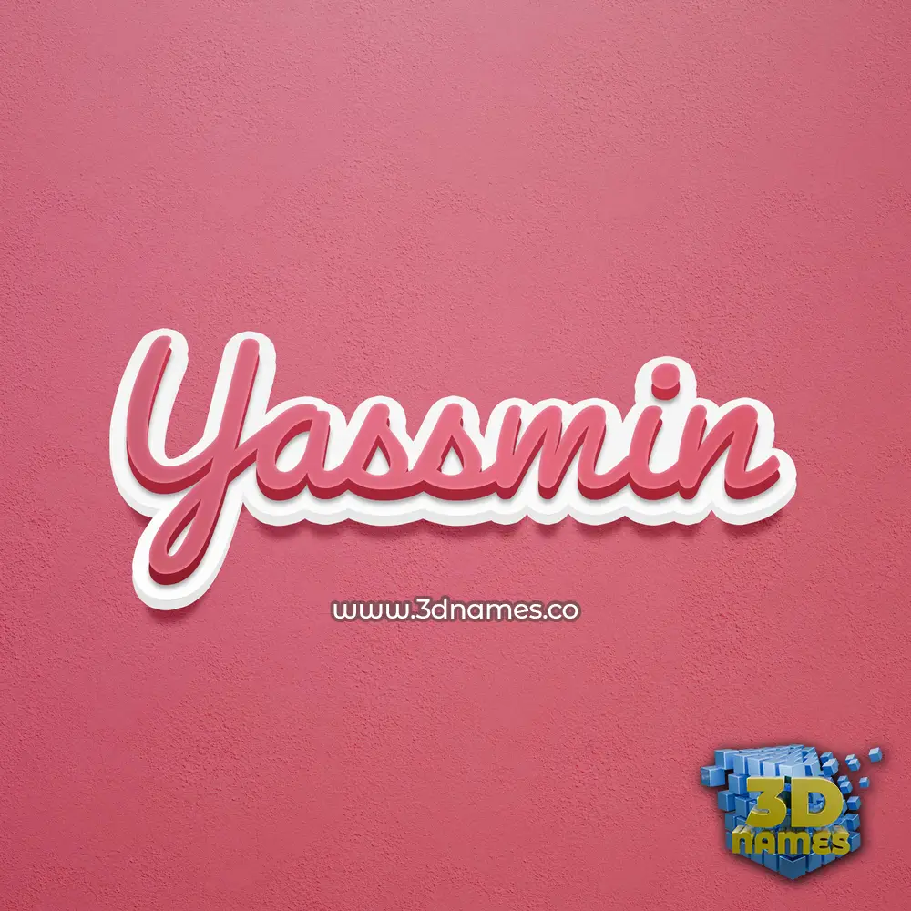 yassmin in Red Scribble style - 3D name wallpaper