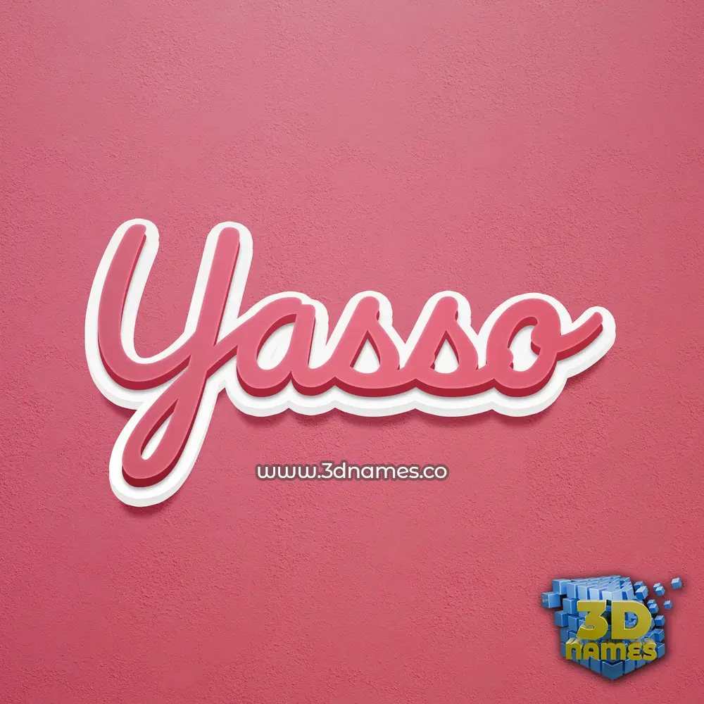 yasso in Red Scribble style - 3D name wallpaper