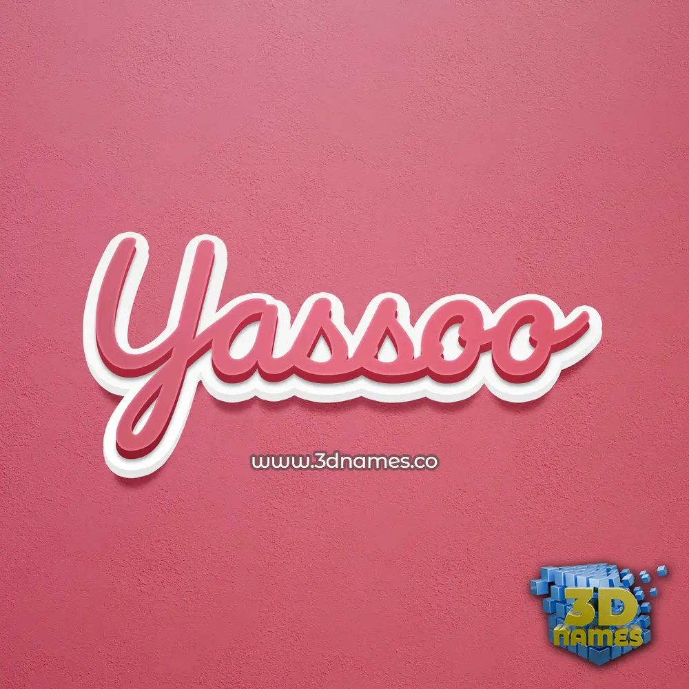 yassoo in Red Scribble style - 3D name wallpaper